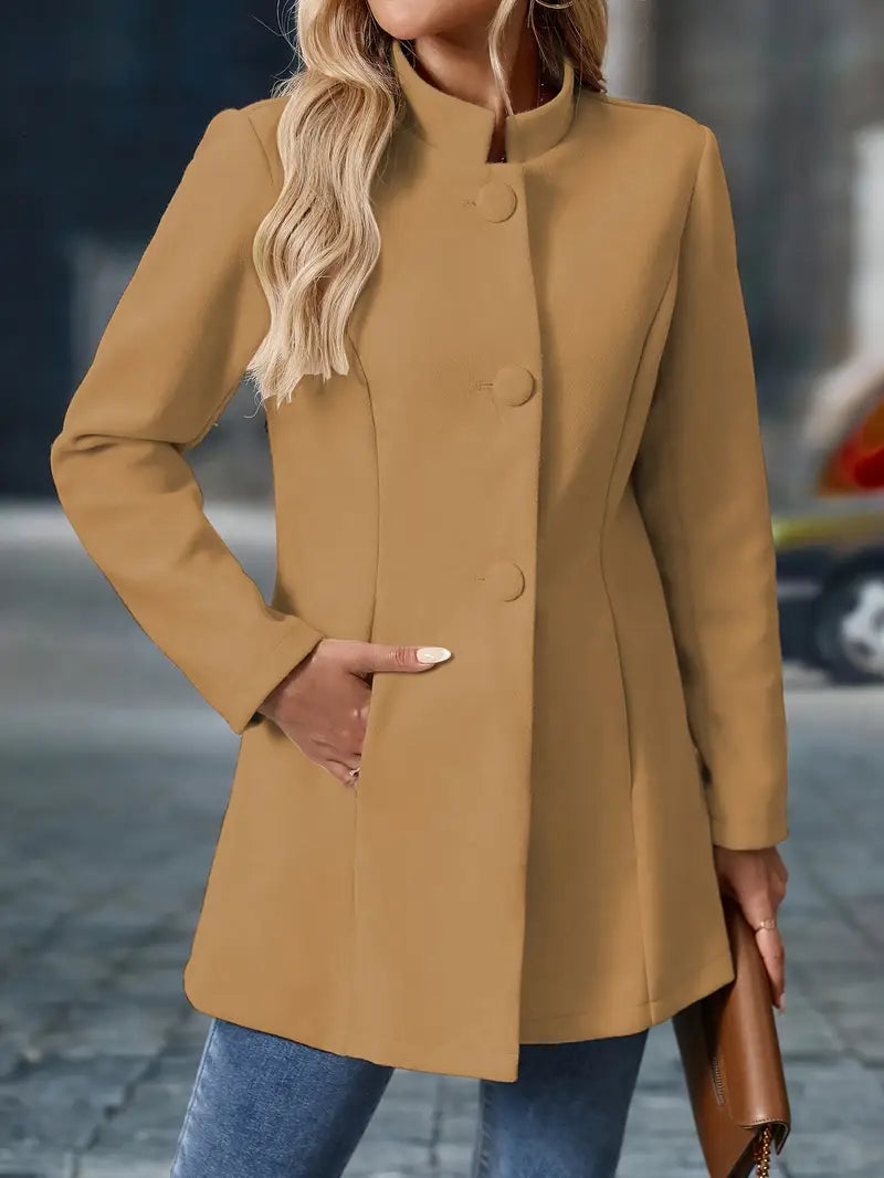 NOUVEAU RICHE Klassische Taillierte Jacke – Damen Jacke mit schmeichelhafter Silhouette, elegant, Beige, Schwarz oder Khaki, S–2XL – Luna