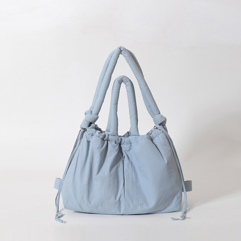 NOUVEAU RICHE Schultertasche Damen Große Alltagstasche Mit Komfortgriffen Blau