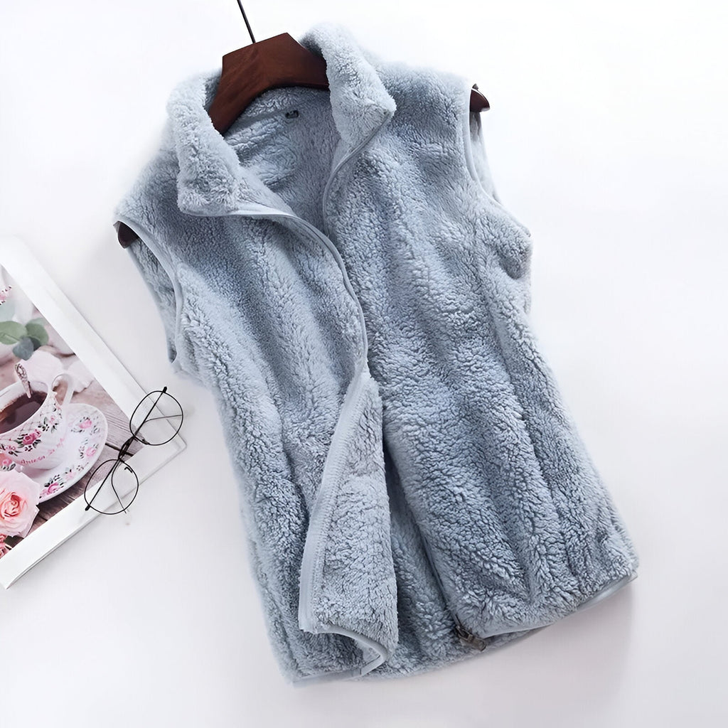 NOUVEAU RICHE Damen Fleece Weste – Ärmellose Polar Fleece Winterweste für Kalte Tage