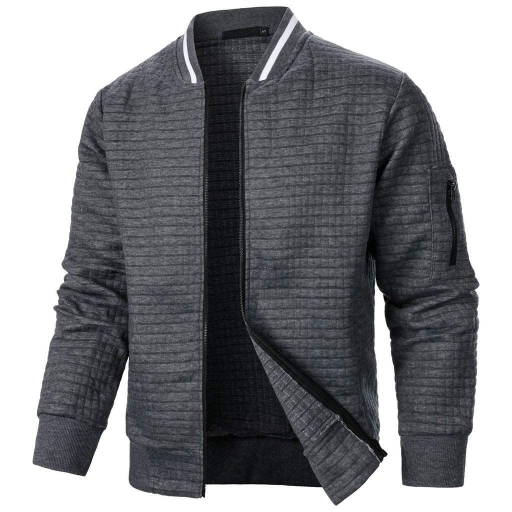 NOUVEAU RICHE Bequemer und warmer Herren Pullover mit Reißverschluss Grau