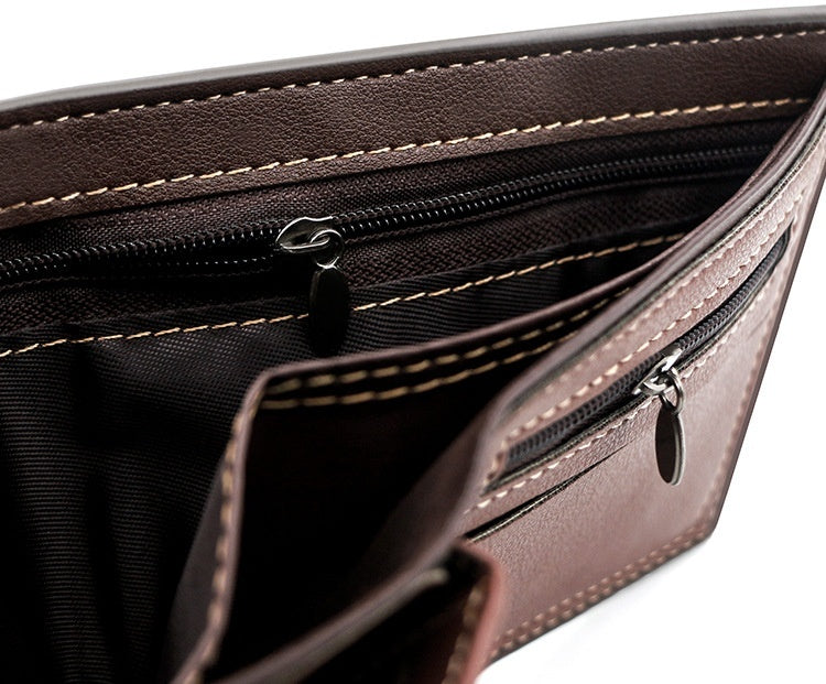NOUVEAU RICHE Geldbörse Herren Leder PU Mit Doppelnaht Extra Stabil