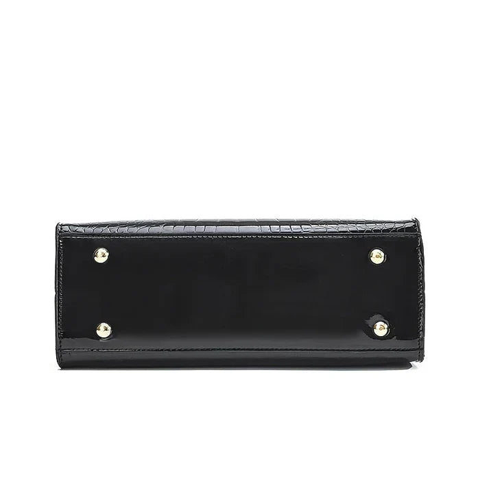 NOUVEAU RICHE Damen Handtasche – Glänzende Tasche mit Schlankem Stilvollem Design