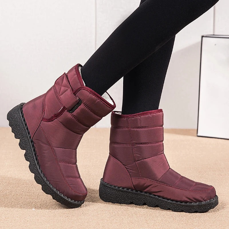 NOUVEAU RICHE Winterstiefel Mit Plüschfutter Dicke Wärme Alltagsstil Rot