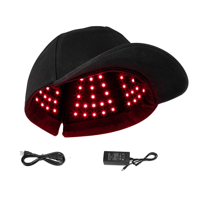 NOUVEAU RICHE Infrarot-Rotlicht-Kappe – LED Rotlicht Haarkappe für die Kopfhaut, Kabellose Anwendung Zuhause – HairGlow Pro