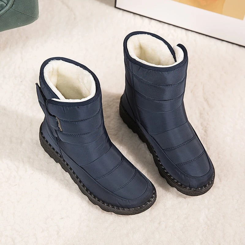 NOUVEAU RICHE Winterstiefel Mit Plüschfutter Dicke Wärme Alltagsstil Blau
