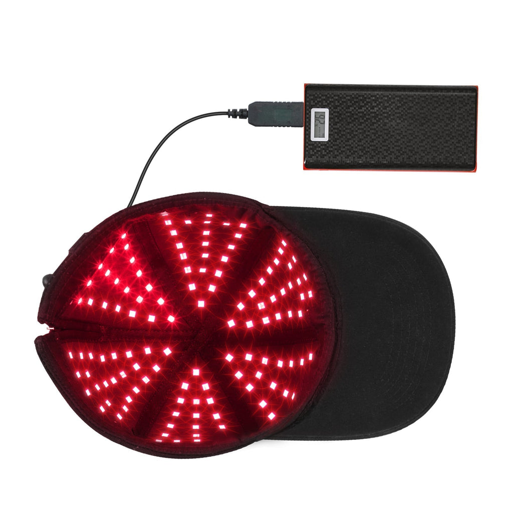 NOUVEAU RICHE Infrarot-Rotlicht-Kappe – LED Rotlicht Haarkappe für die Kopfhaut, Kabellose Anwendung Zuhause – HairGlow Pro