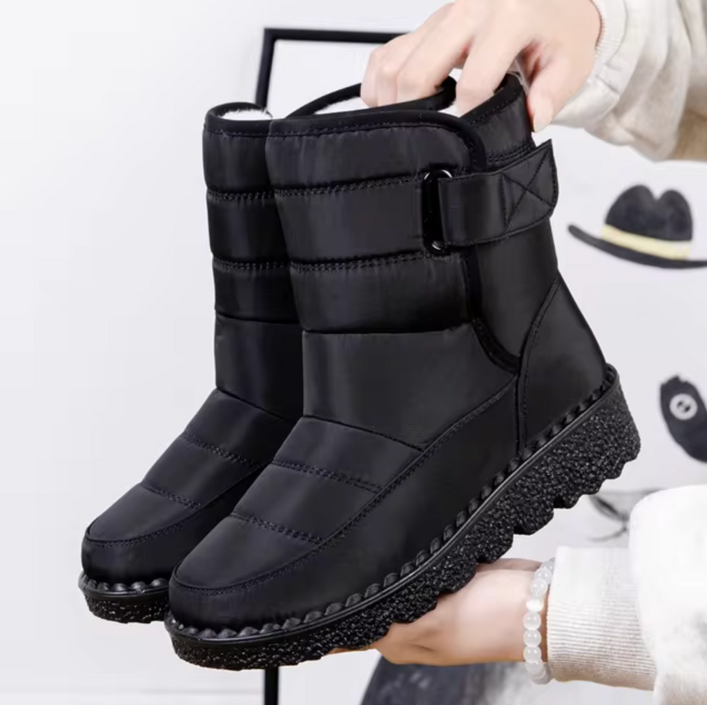 NOUVEAU RICHE Winterstiefel Wasserdicht Rutschfest Damen Baumwollfutter Schwarz