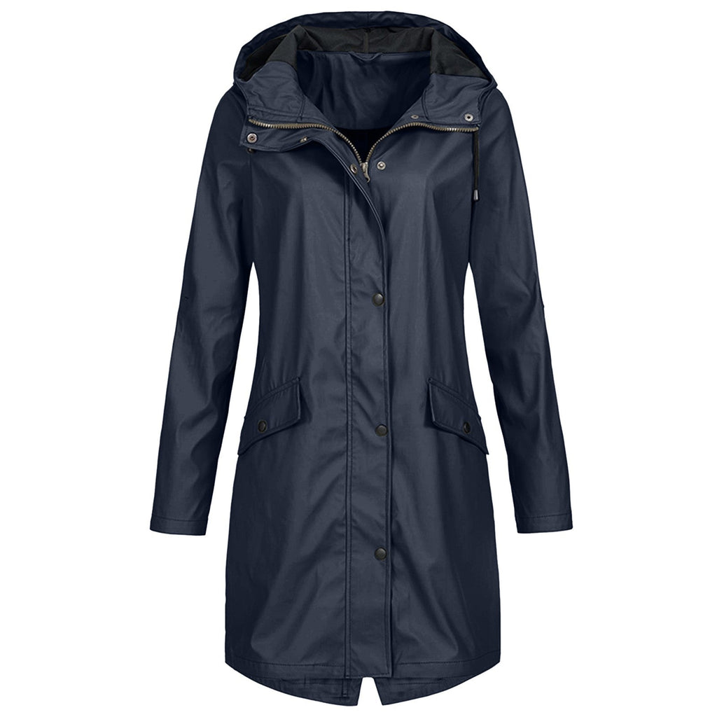 NOUVEAU RICHE Damen Regenjacke Winddicht Stil Elegant Bei Jedem Wetter Marine Blau