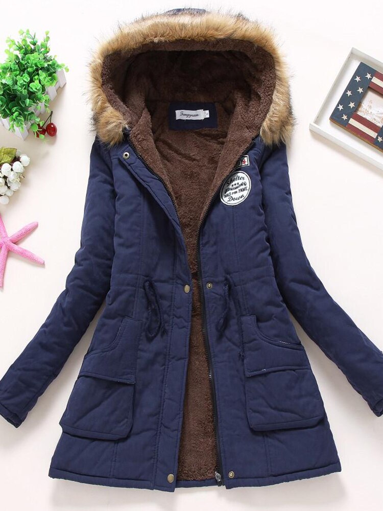 NOUVEAU RICHE Parka Mit Fleecefutter Kapuze Warm Und Stilvoll Jetzt - Winterjacke - Wintermäntel Damen Dunkelblau