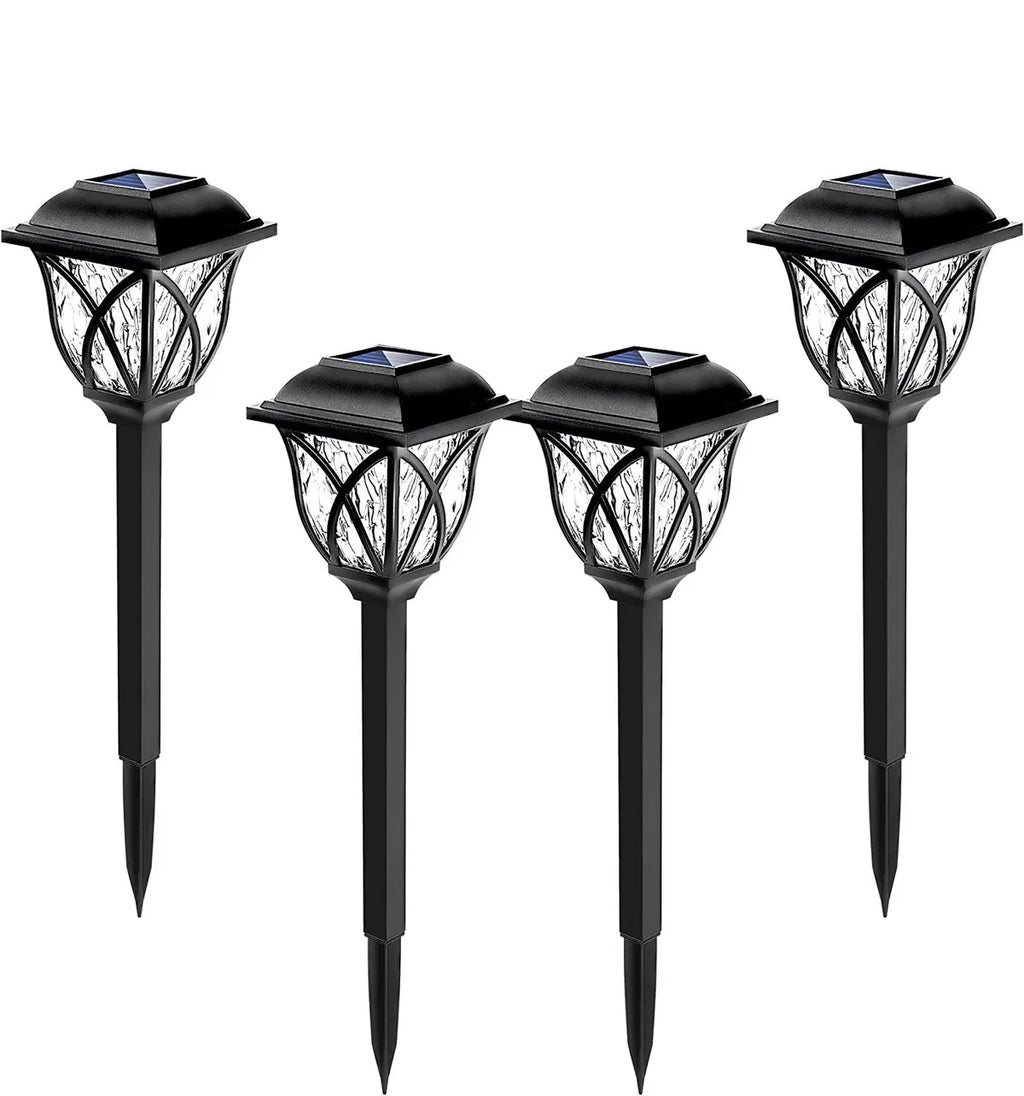 NOUVEAU RICHE Solar-Gartenbeleuchtung – Solarlampen für Gartenweg, Terrasse & Rasen, Weiss oder Warmweiss – LunaGlow