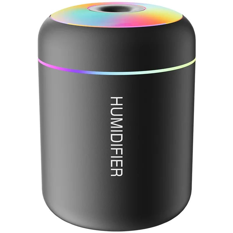 NOUVEAU RICHE Mini Luftbefeuchter mit Aromatherapie – USB Aroma Diffuser 180 ml mit LED-Licht – ideal für Auto, Schlafzimmer & Büro Schwarz