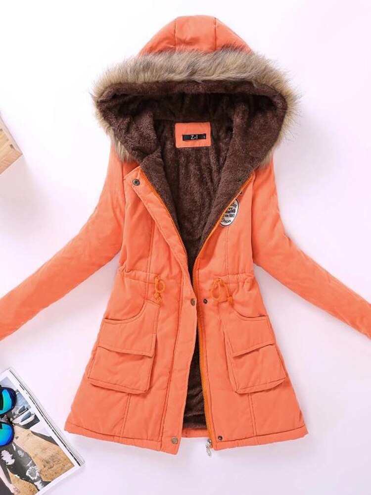 NOUVEAU RICHE Parka Mit Fleecefutter Kapuze Warm Und Stilvoll Jetzt - Winterjacke - Wintermäntel Damen Orange