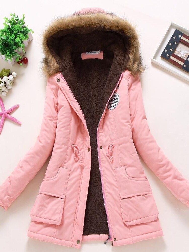 NOUVEAU RICHE Parka Mit Fleecefutter Kapuze Warm Und Stilvoll Jetzt - Winterjacke - Wintermäntel Damen Rosa