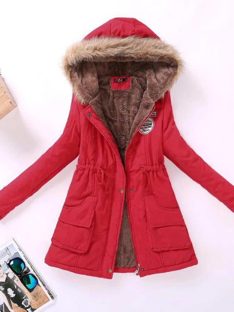 NOUVEAU RICHE Parka Mit Fleecefutter Kapuze Warm Und Stilvoll Jetzt - Winterjacke - Wintermäntel Damen Rot