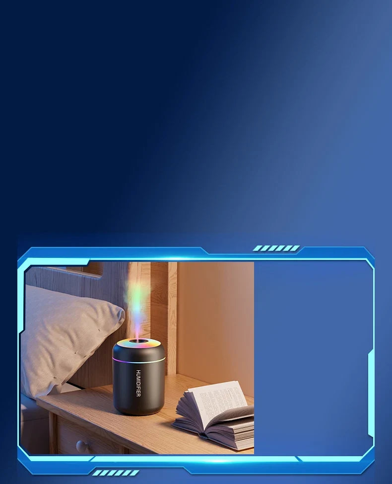 NOUVEAU RICHE Mini Luftbefeuchter mit Aromatherapie – USB Aroma Diffuser 180 ml mit LED-Licht – ideal für Auto, Schlafzimmer & Büro