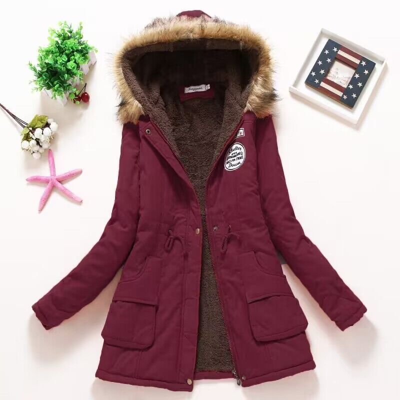 NOUVEAU RICHE Parka Mit Fleecefutter Kapuze Warm Und Stilvoll Jetzt - Winterjacke - Wintermäntel Damen Burgunderrot