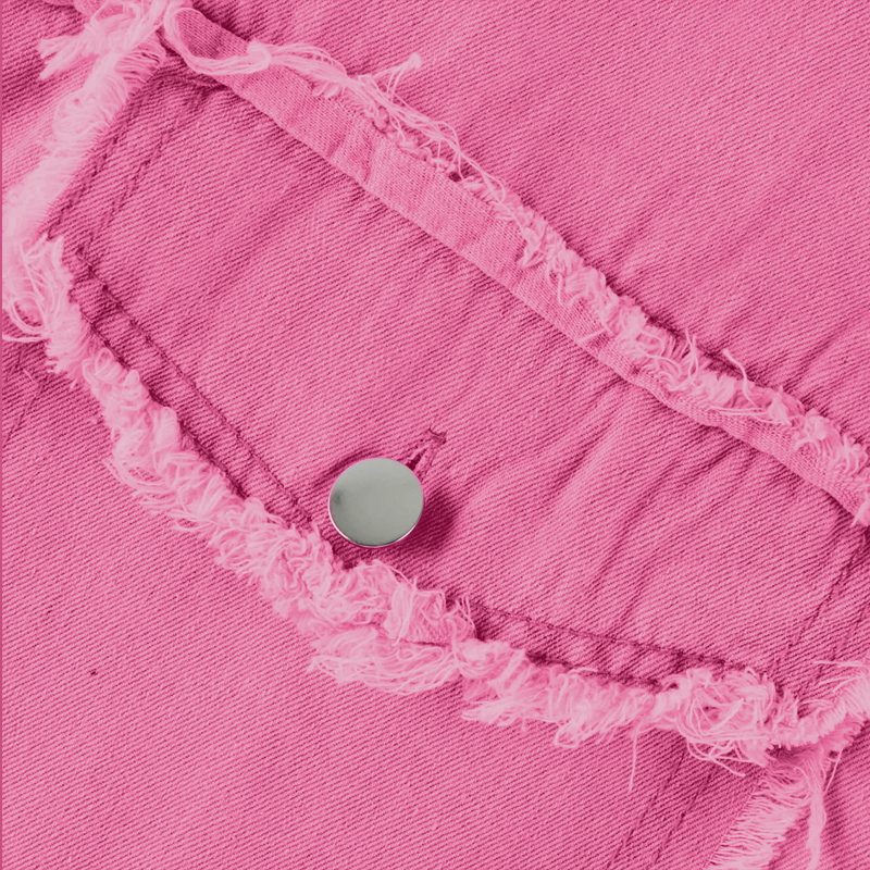 Weite Jeansjacke Aus Baumwolle Vibrant Denim-Jacke Design