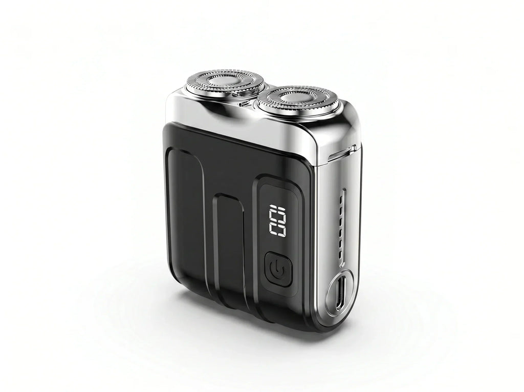 NOUVEAU RICHE Pocket Shaver – Tragbarer Elektrorasierer für Herren, Mini Reiserasierer mit USB-C Akku, Nass & Trocken, Glatte Rasur Überall Schwarz