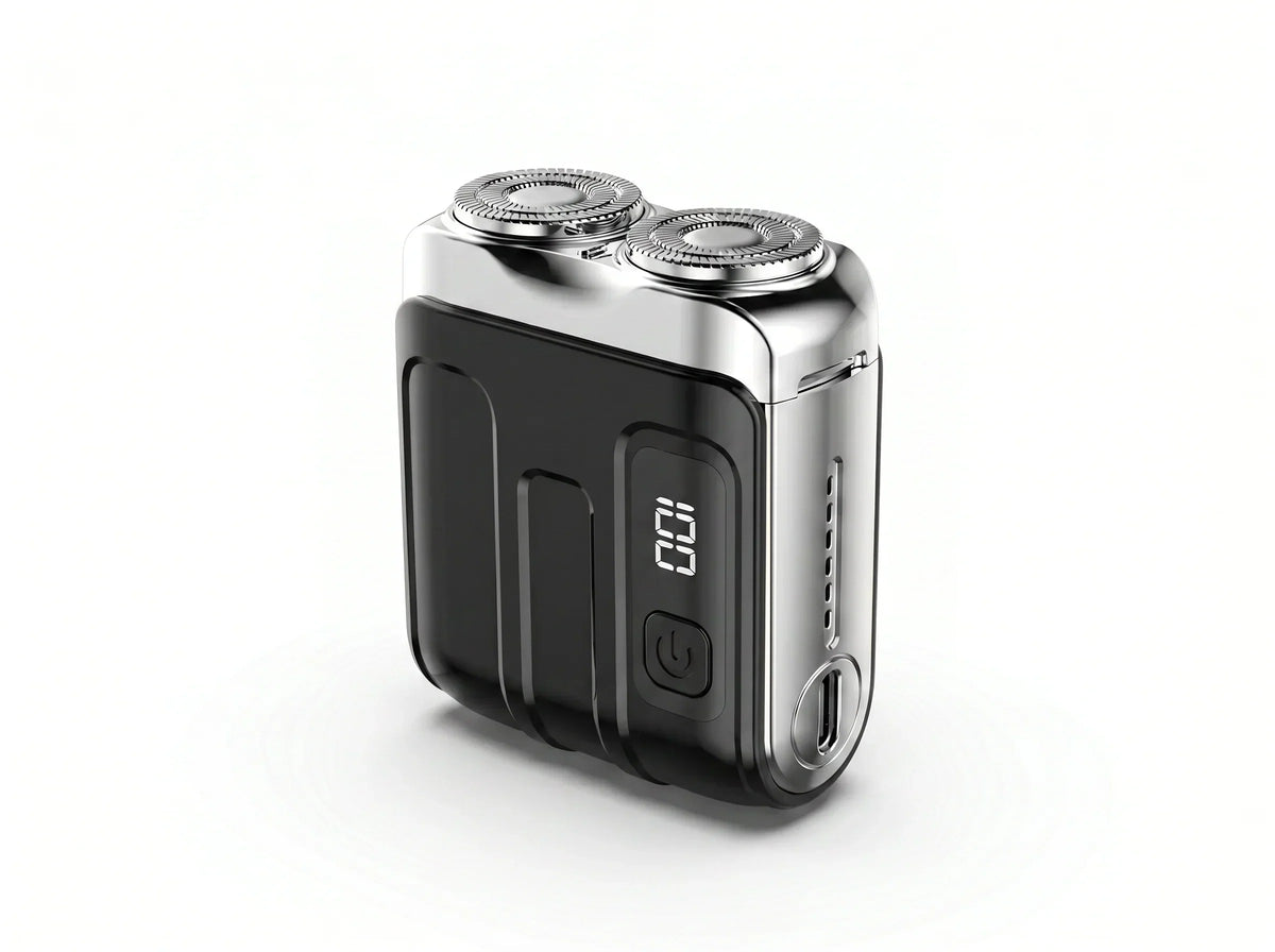 NOUVEAU RICHE Pocket Shaver – Tragbarer Elektrorasierer für Herren, Mini Reiserasierer mit USB-C Akku, Nass & Trocken, Glatte Rasur Überall Schwarz