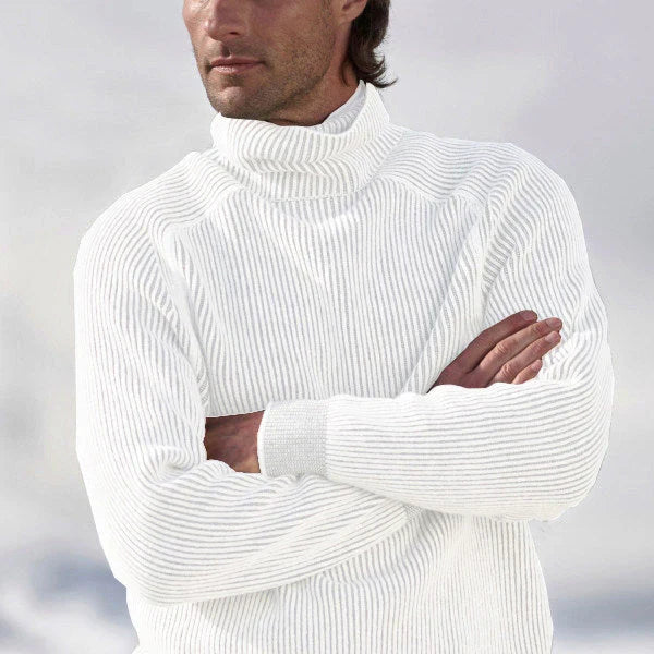 NOUVEAU RICHE Eleganter Herren Rollkragenpullover Weiß