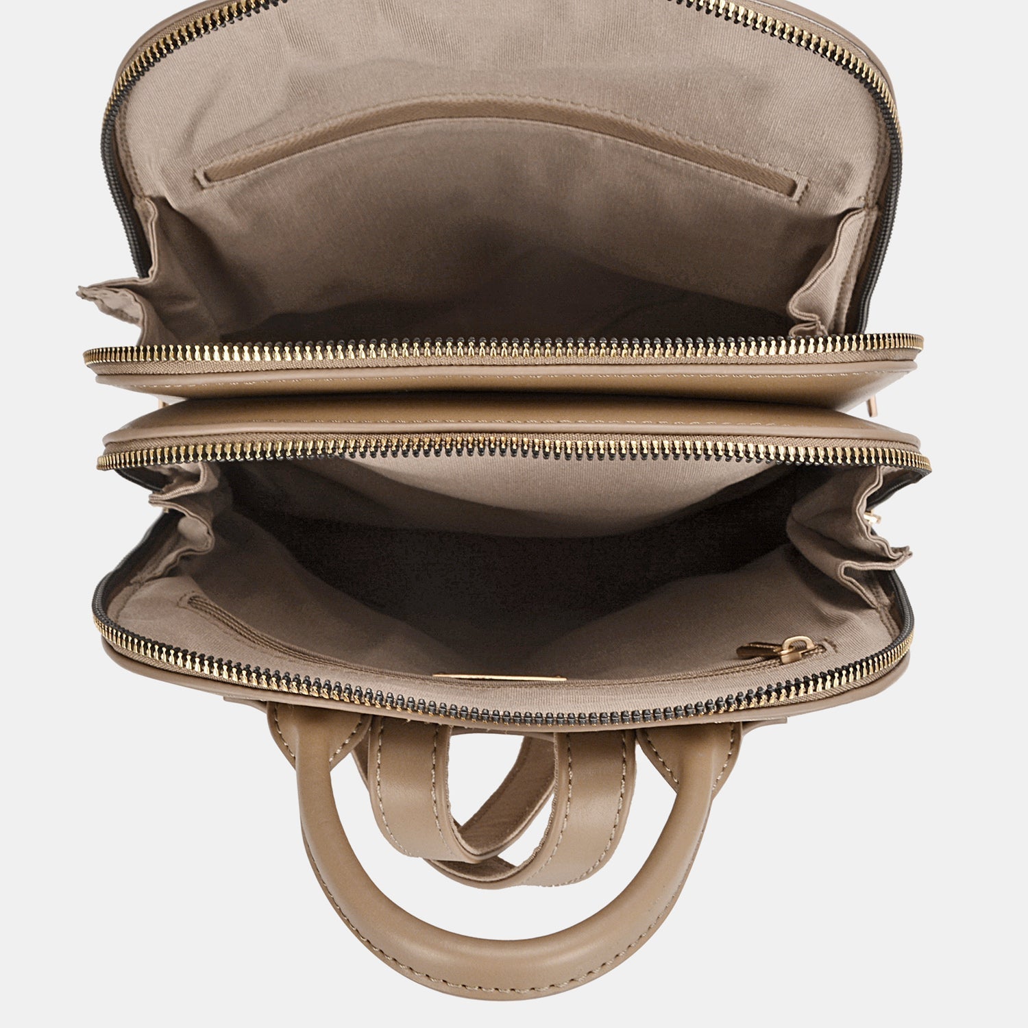 NOUVEAU RICHE Damen Leder Rucksack - Voller Reißverschluss & Oberer Griff - Backpack