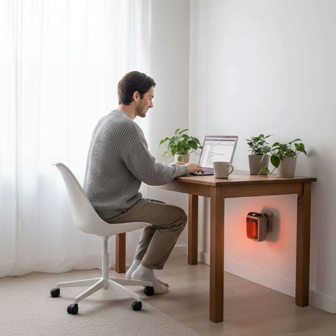 Termoventilatore dal design moderno – Termoventilatore elettrico compatto con timer, protezione antiribaltamento e antisurriscaldamento – EcoHeat