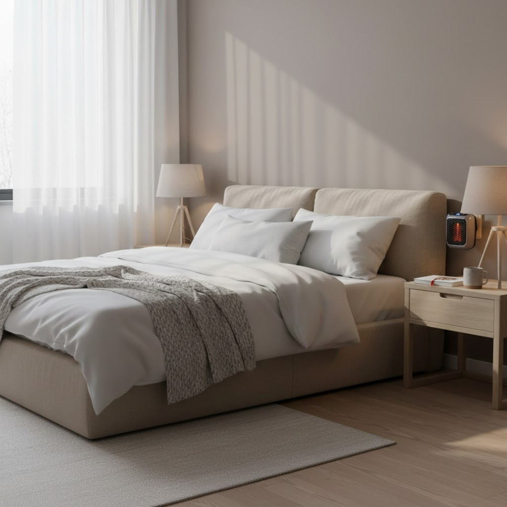 Termoventilatore dal design moderno – Termoventilatore elettrico compatto con timer, protezione antiribaltamento e antisurriscaldamento – EcoHeat