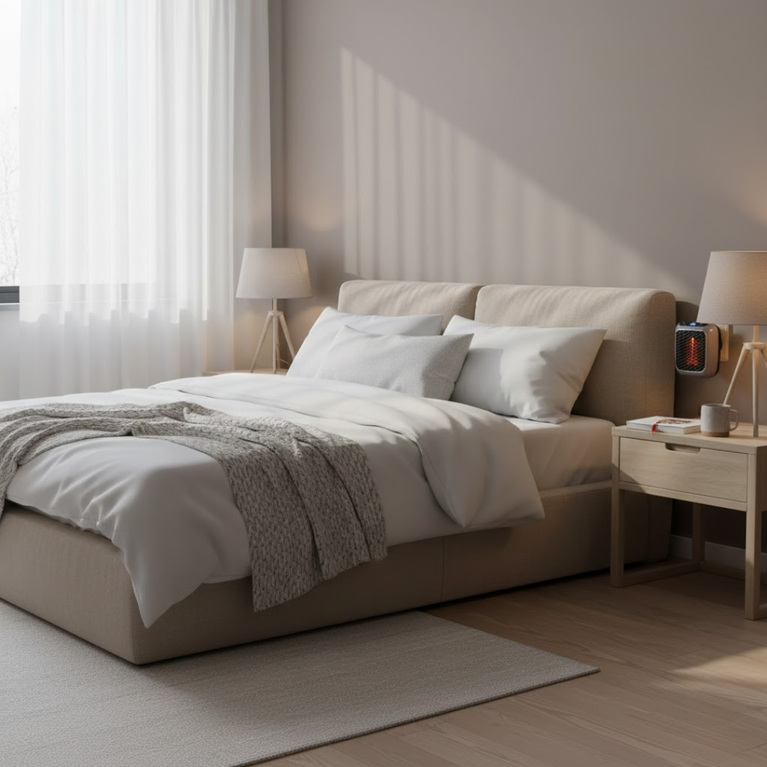 Termoventilatore dal design moderno – Termoventilatore elettrico compatto con timer, protezione antiribaltamento e antisurriscaldamento – EcoHeat