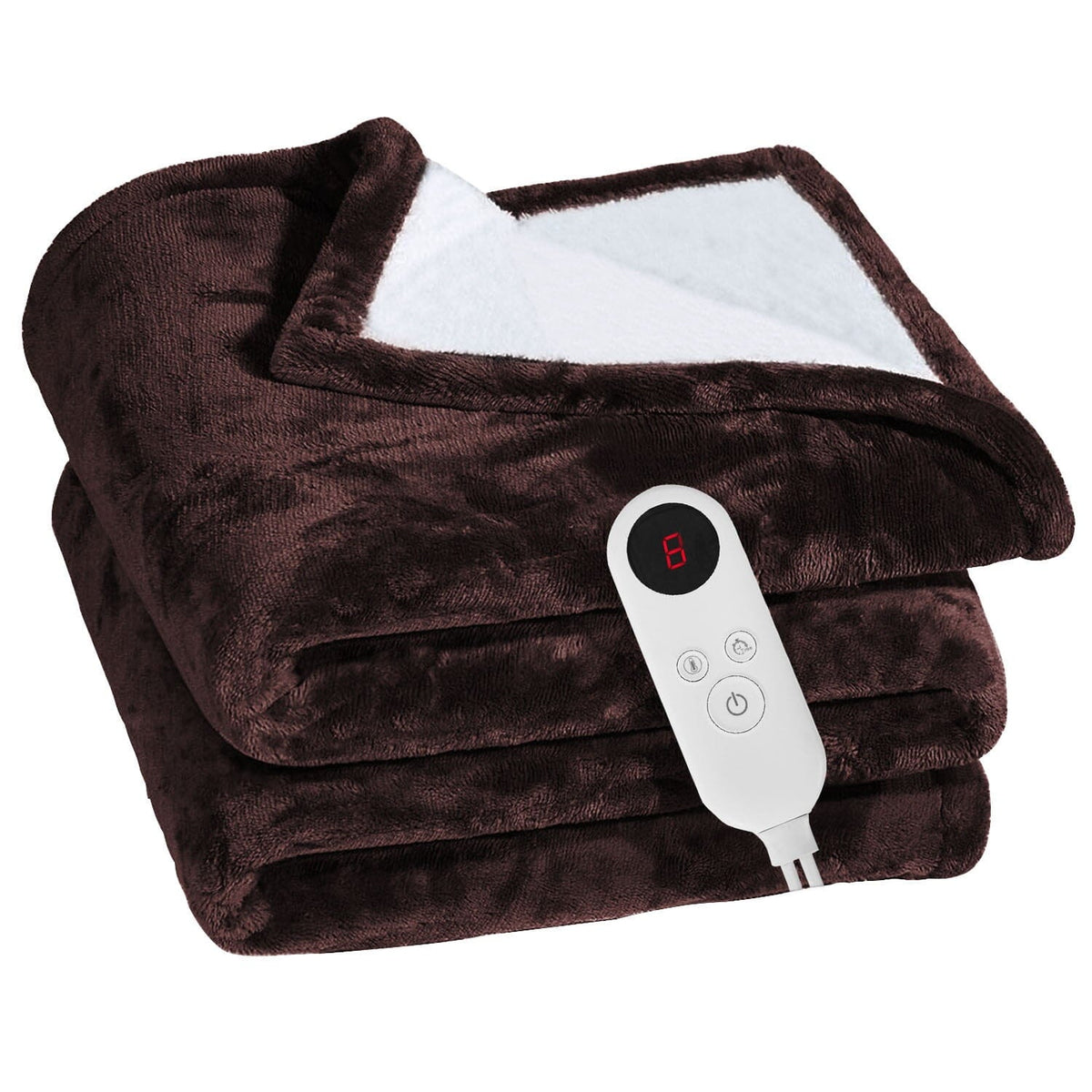 NOUVEAU RICHE Elektrische beheizte Flanelldecke – Weiche Heizdecke mit 6 Wärmestufen, Timer 1–8 h & Abschaltautomatik – CozyHeat