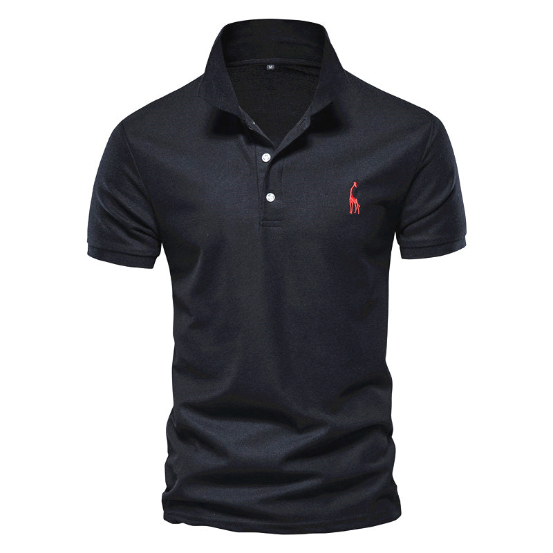 NOUVEAU RICHE Hommes | Herren Polo-Shirt – Edle Materialien, Skandinavischer Flair & Elegantes Design Schwarz