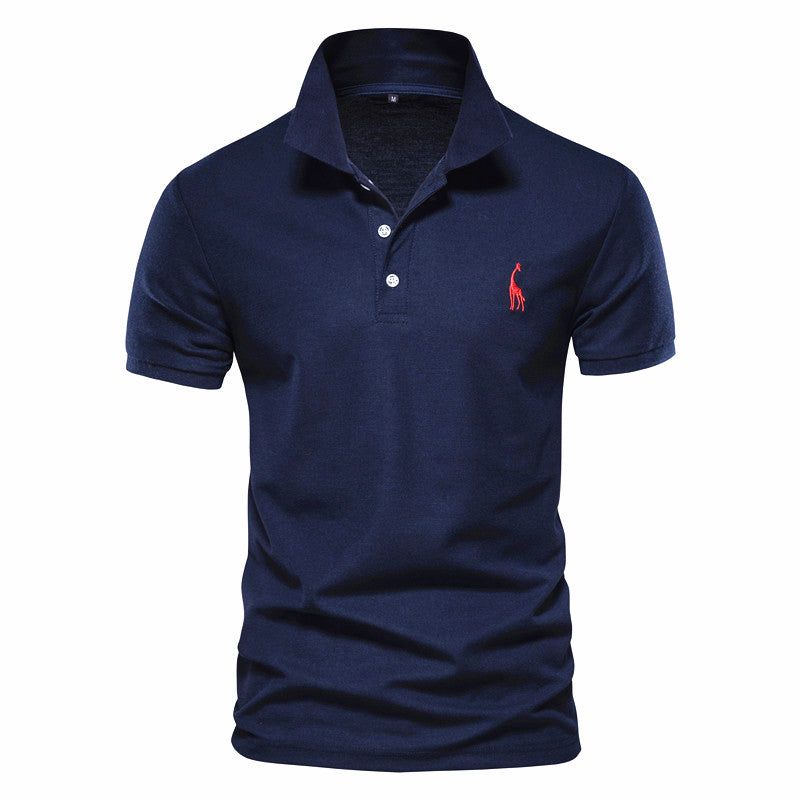 NOUVEAU RICHE Hommes | Herren Polo-Shirt – Edle Materialien, Skandinavischer Flair & Elegantes Design Marine