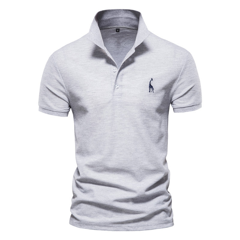 NOUVEAU RICHE Hommes | Herren Polo-Shirt – Edle Materialien, Skandinavischer Flair & Elegantes Design Grau
