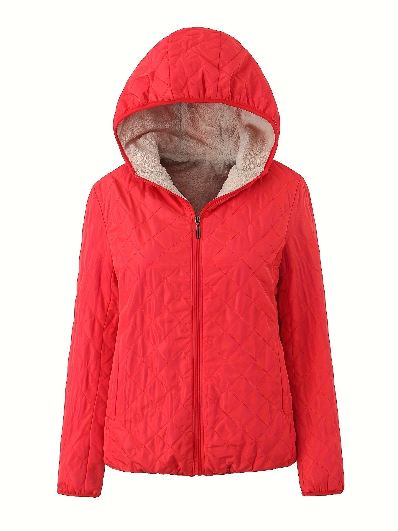 NOUVEAU RICHE Damen Wattierte Jacke Reißverschluss Kapuze Baumwollmischung