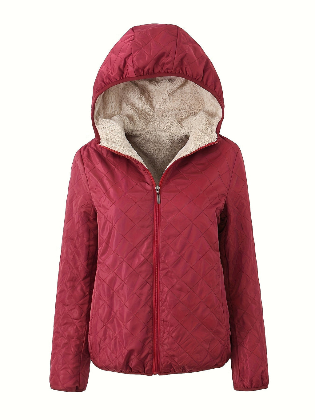 NOUVEAU RICHE Damen Wattierte Jacke Reißverschluss Kapuze Baumwollmischung