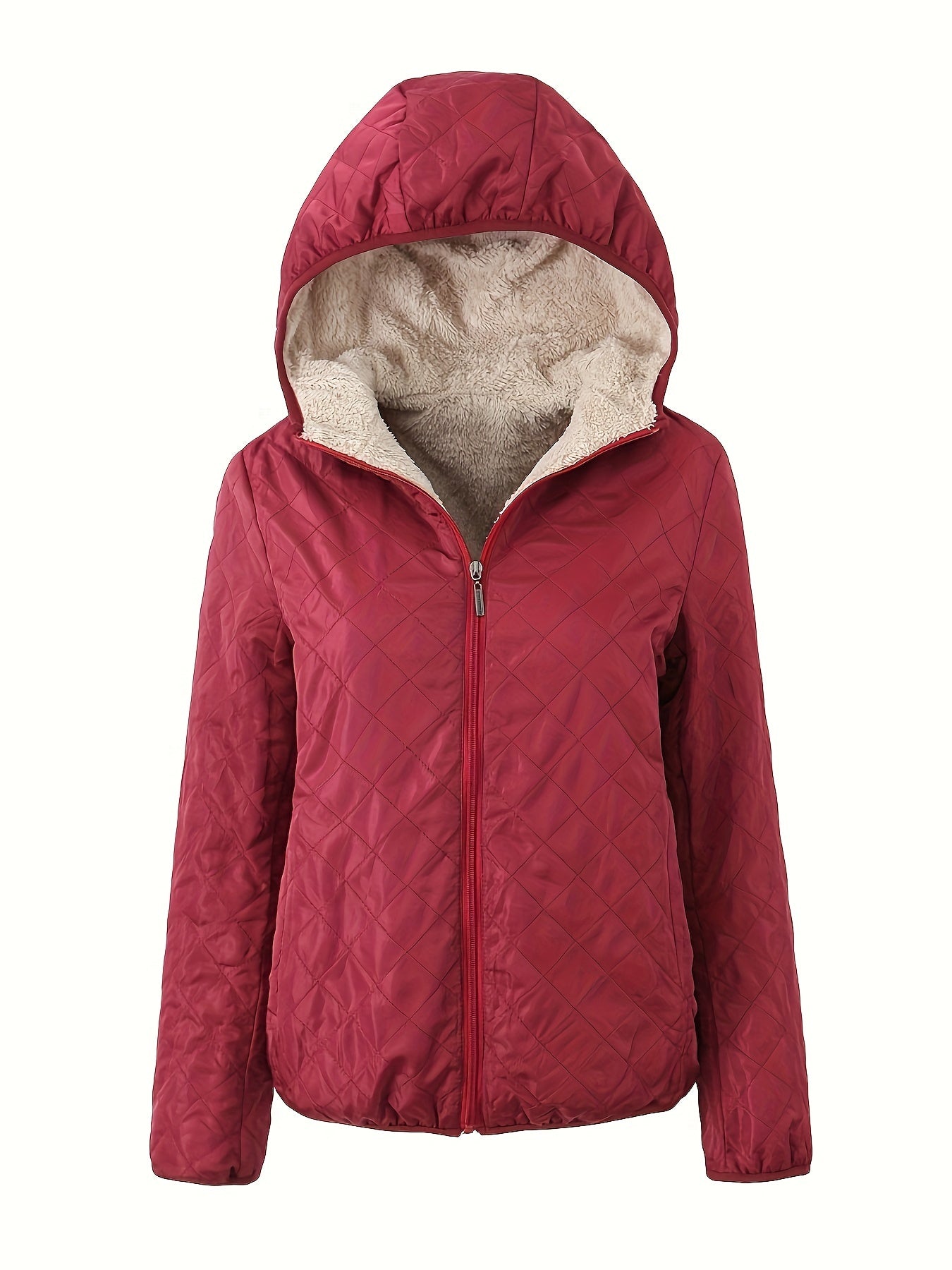 NOUVEAU RICHE Damen Wattierte Jacke Reißverschluss Kapuze Baumwollmischung