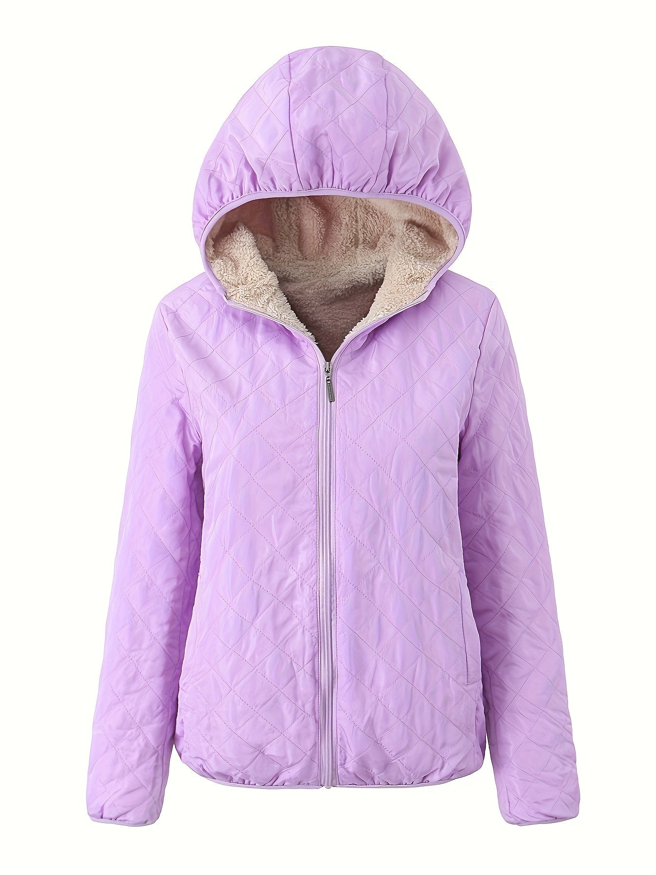 NOUVEAU RICHE Damen Wattierte Jacke Reißverschluss Kapuze Baumwollmischung