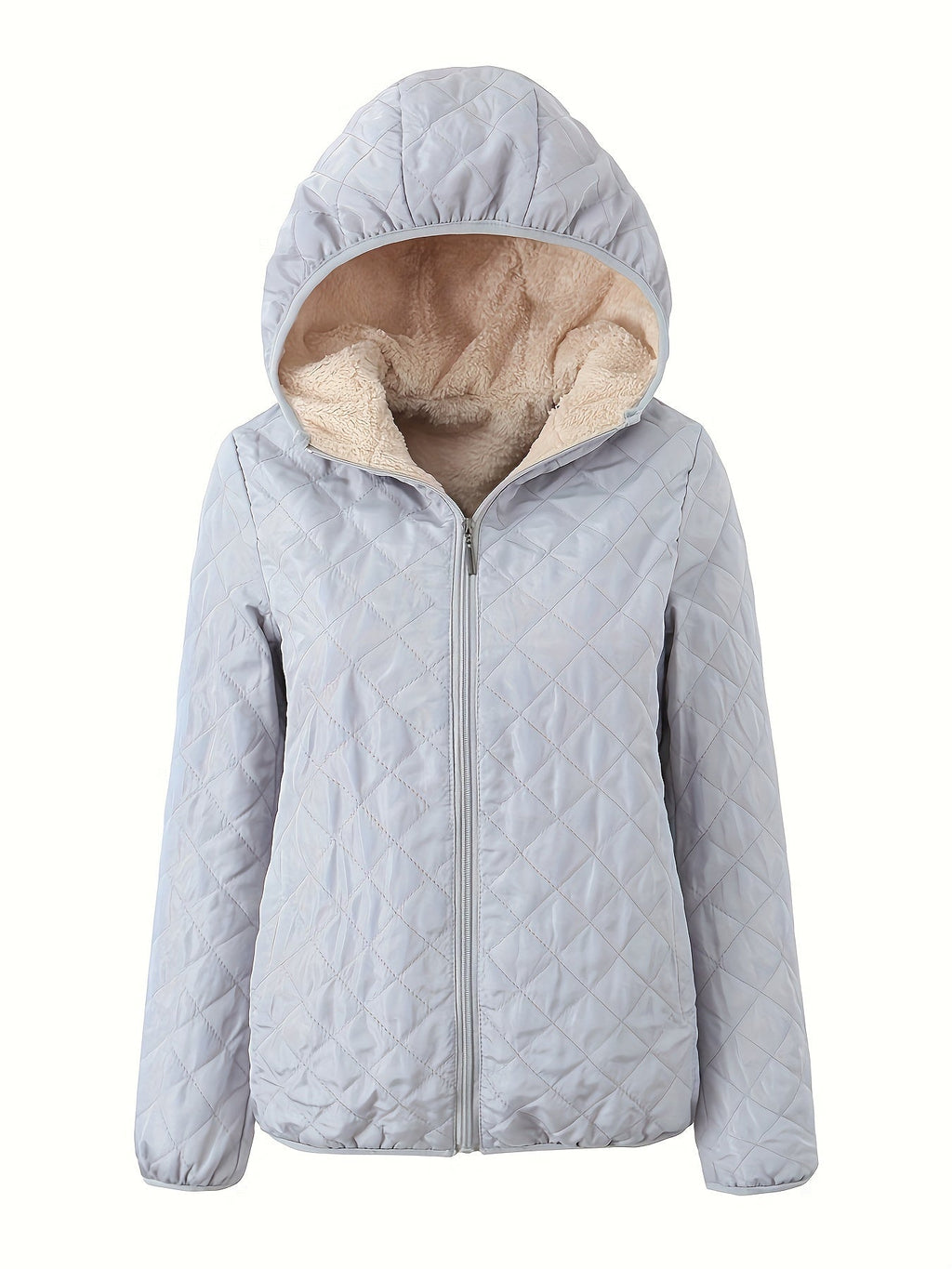 NOUVEAU RICHE Damen Wattierte Jacke Reißverschluss Kapuze Baumwollmischung
