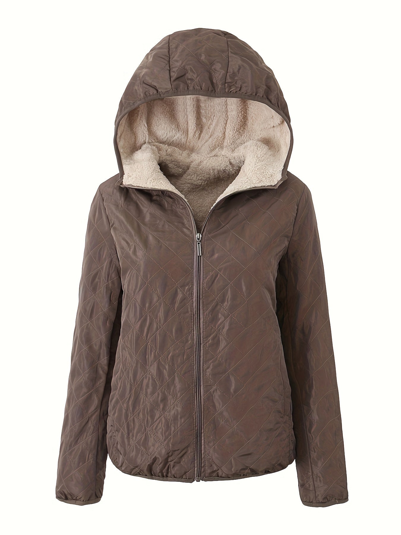 NOUVEAU RICHE Damen Wattierte Jacke Reißverschluss Kapuze Baumwollmischung