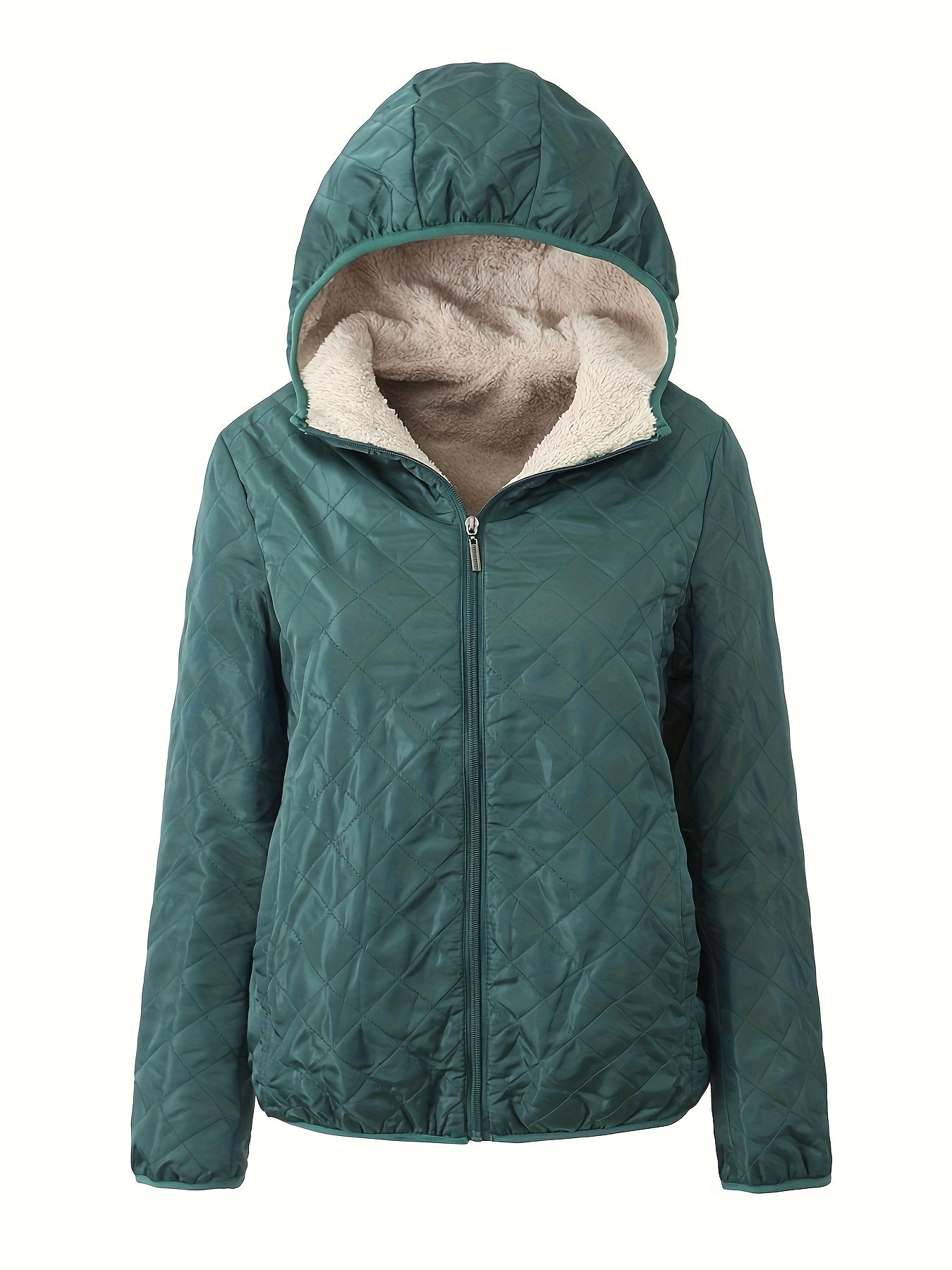 NOUVEAU RICHE Damen Wattierte Jacke Reißverschluss Kapuze Baumwollmischung