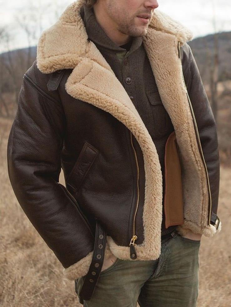 NOUVEAU RICHE Herren Klassische Fliegerjacke mit Reissverschluss – Bomberjacke & Pilotenjacke für Herren, S–5XL – Calico