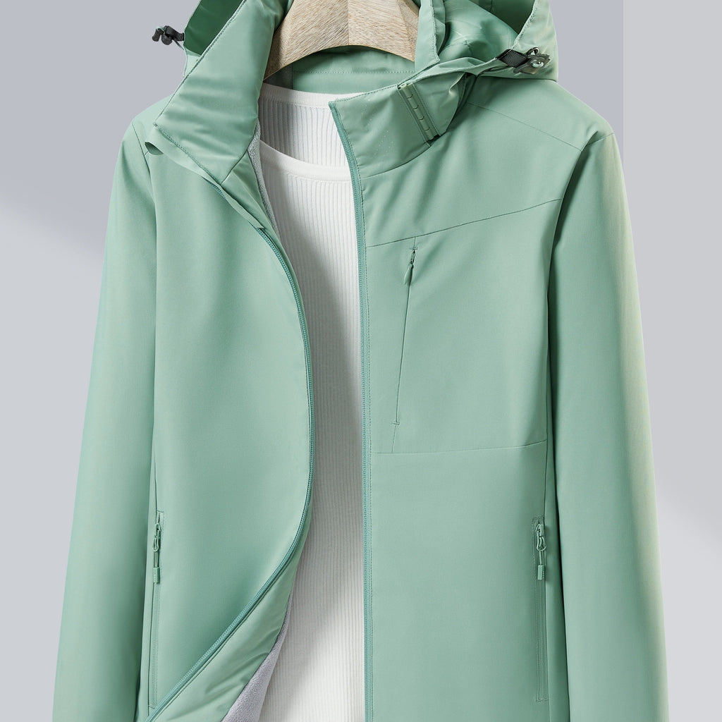 NOUVEAU RICHE Damen Outdoorjacke Winddicht Wasserdicht Polarfleece Futter Mintgrün