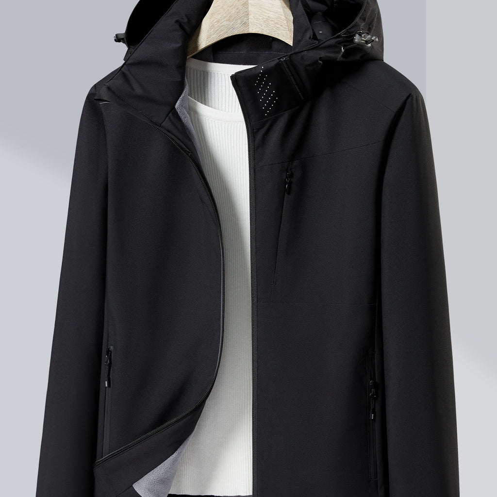 NOUVEAU RICHE Damen Outdoorjacke Winddicht Wasserdicht Polarfleece Futter Schwarz