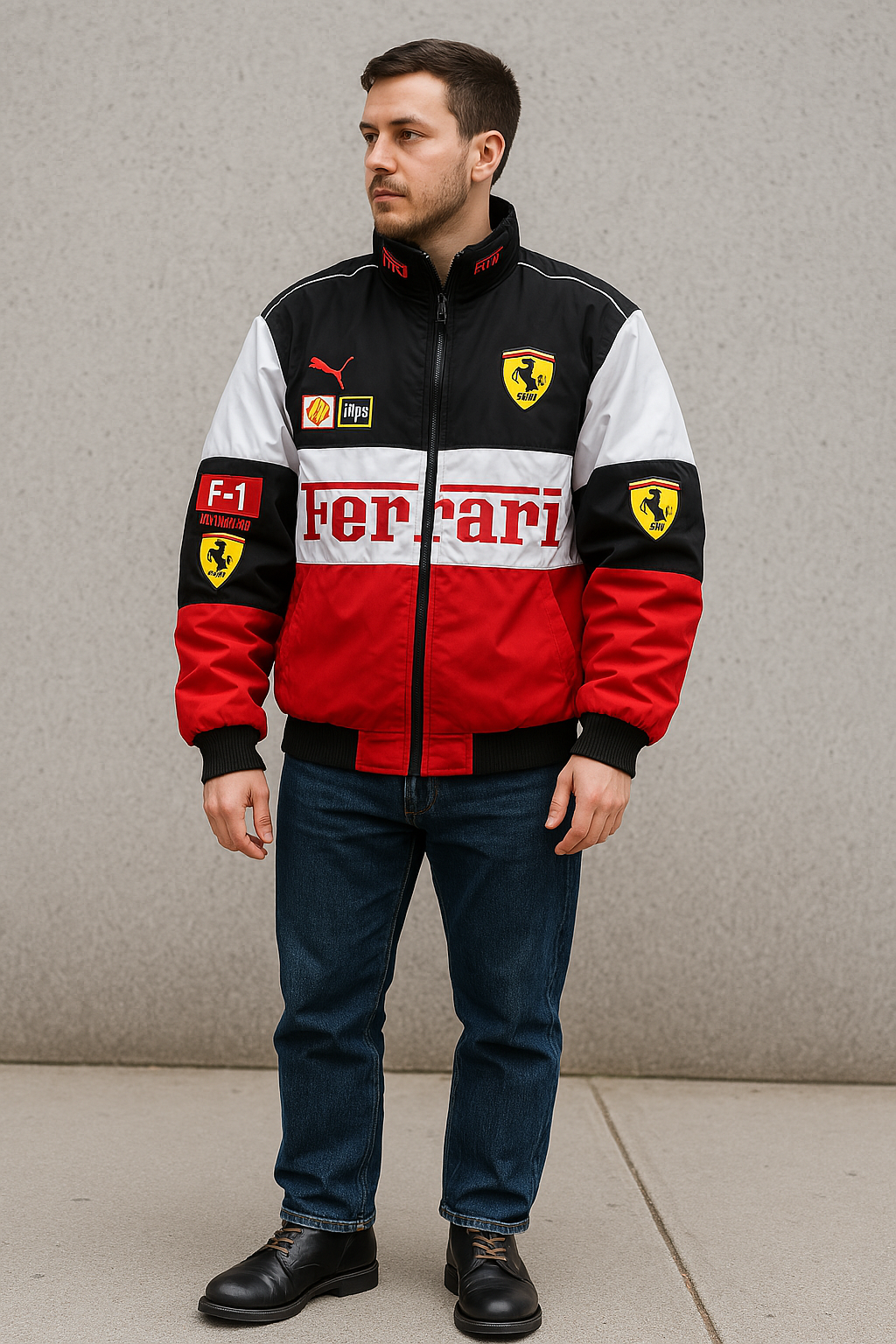 NOUVEAU RICHE Herrenjacken im Vintage Ferrari Rennstil im zeitlosen Design