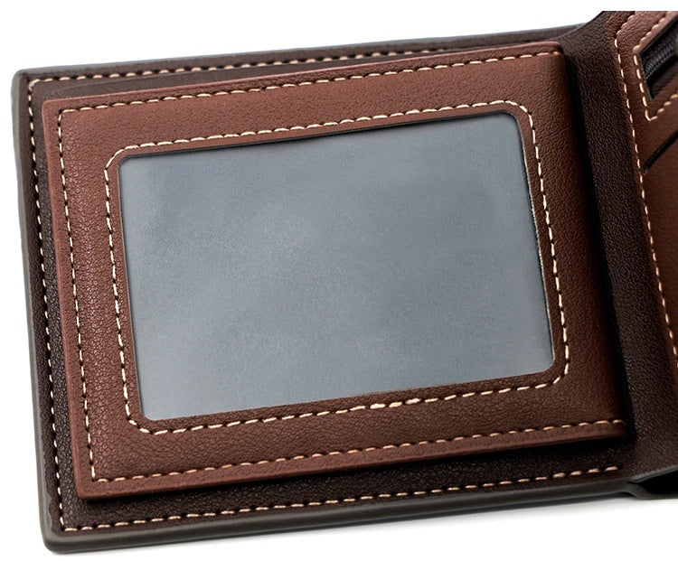 NOUVEAU RICHE Geldbörse Herren Leder PU Mit Doppelnaht Extra Stabil