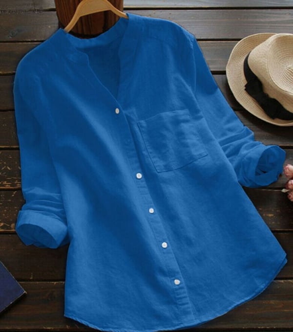 NOUVEAU RICHE Leinenhemd Damen Luftige Passform Bequem Vielseitig Hellblau