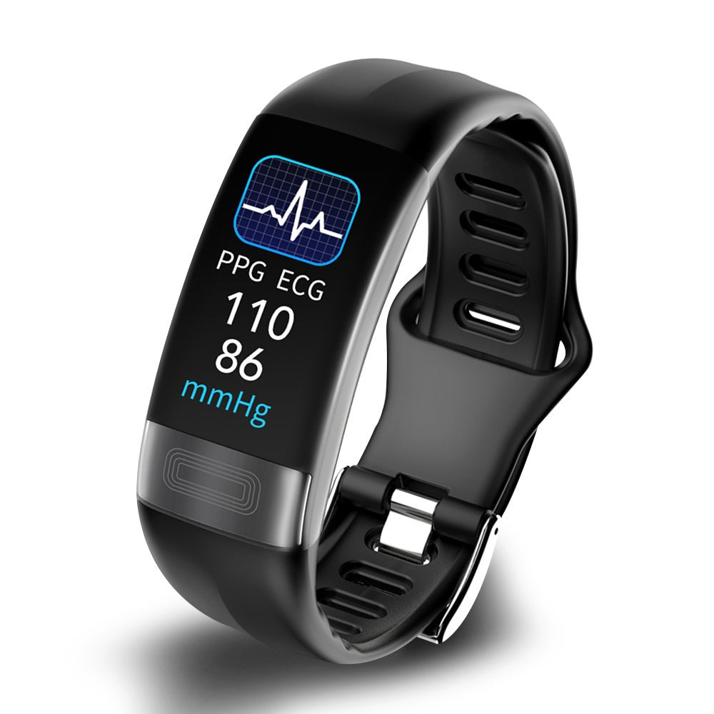 NOUVEAU RICHE FDA-zugelassenes Smart Band: Blutdruck, EKG, Herzfrequenz, SpO2 & Schlaftracker Schwarz