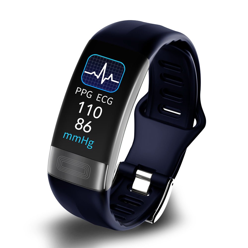NOUVEAU RICHE FDA-zugelassenes Smart Band: Blutdruck, EKG, Herzfrequenz, SpO2 & Schlaftracker Blau