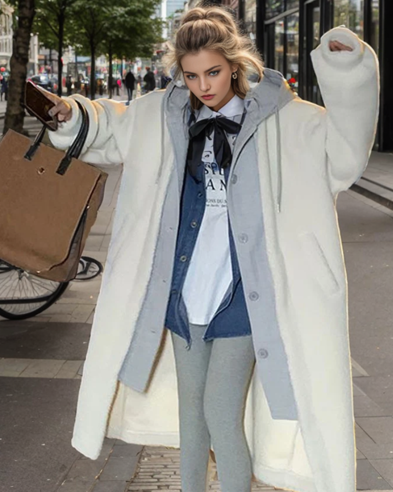 NOUVEAU RICHE Damen Winterjacke Warme Eleganz Komfortausstrahlung Weiß