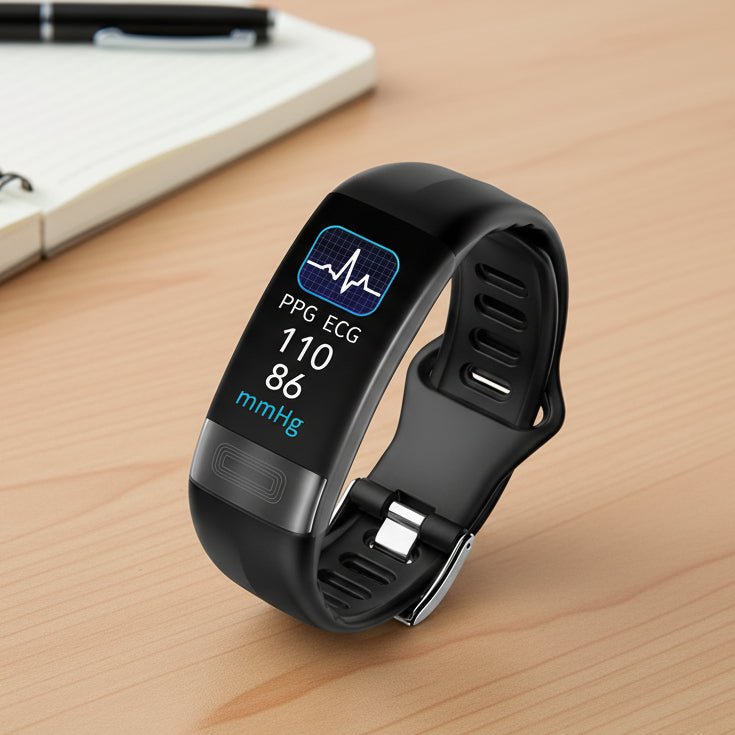 NOUVEAU RICHE Fitness Tracker – Fitnessarmband mit Pulstrend, Schlaftracking, Schrittzähler, Benachrichtigungen, IP67, 3 Farben Schwarz