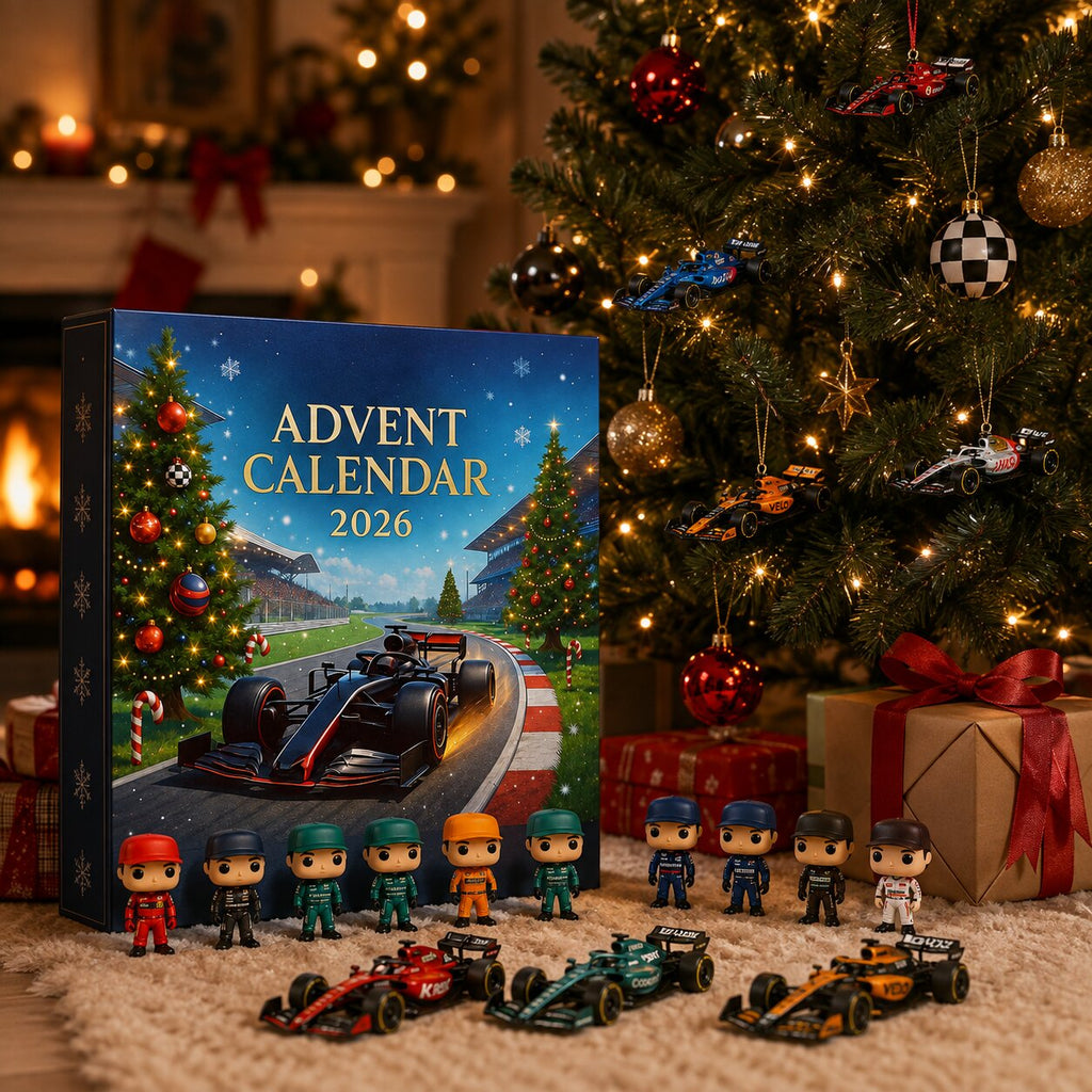 Calendario dell’Avvento con auto da corsa 2026 – 24 sorprese motoristiche, calendario natalizio per appassionati di auto e bambini